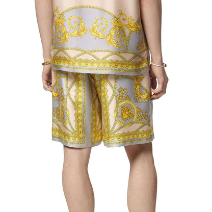 Versace Gray Silk Knee Length