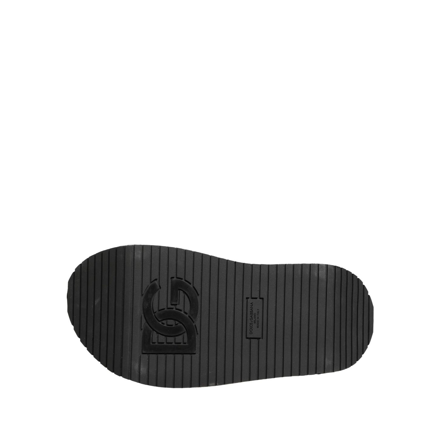 Dolce & Gabbana Gray Leather Monogram Logo Sandals Shoes