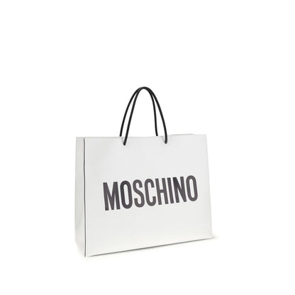 Moschino White Calf Leather Bos Taurus Shoulder Bag