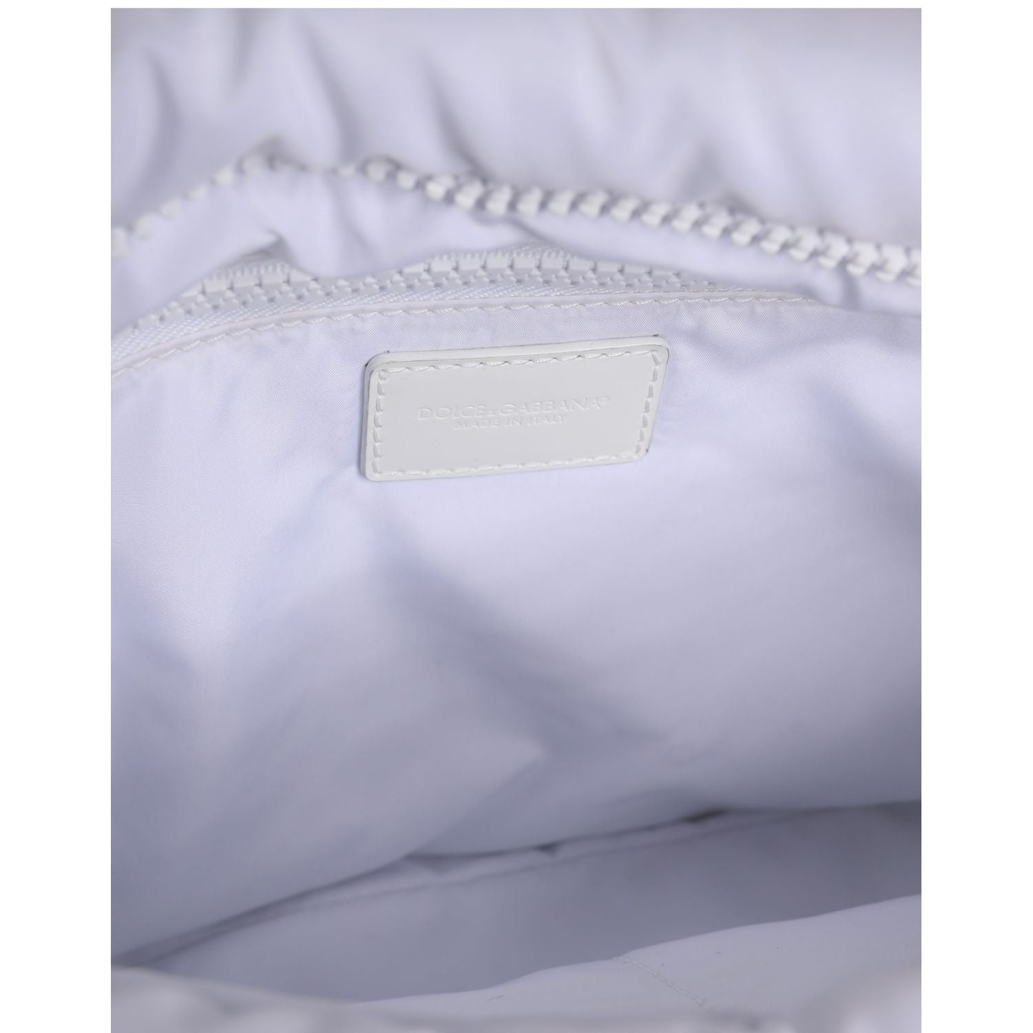 Dolce & Gabbana White Logo Plaque Polyester Quilted Shoulder Borse Bag