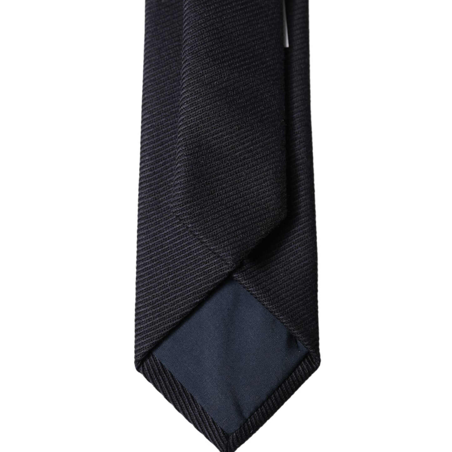 Dolce & Gabbana Black Solid 100% Silk Adjustable Men Tied Necktie Tie