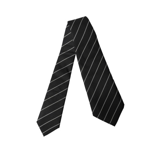 Dolce & Gabbana Black White Stripes Wool Adjustable Women Necktie Tie
