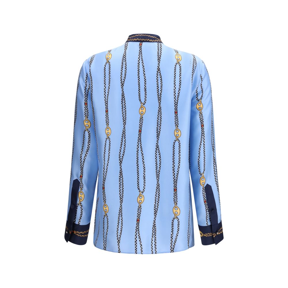 Gucci Blue Silk Shirt