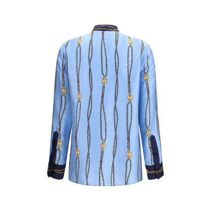 Gucci Blue Silk Shirt