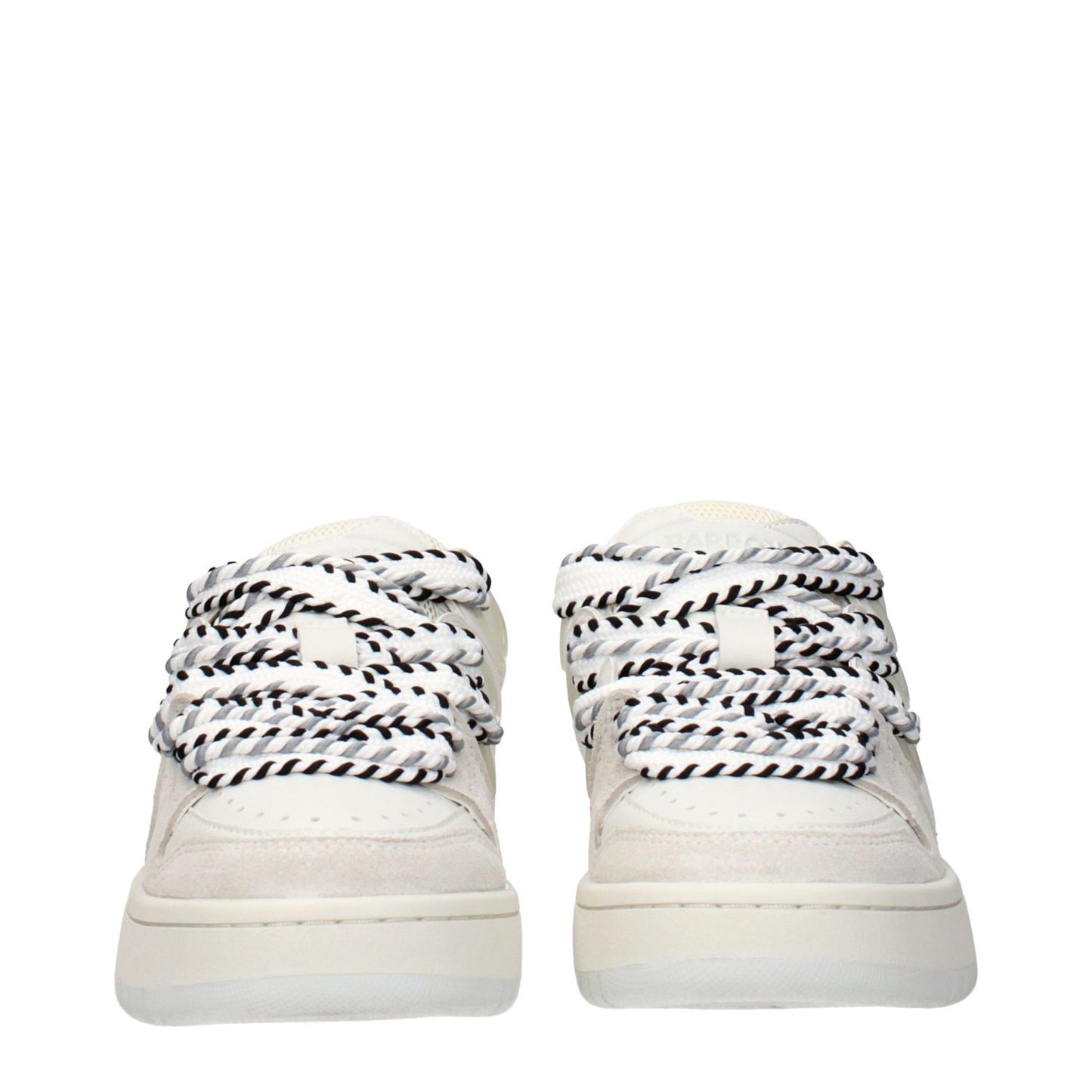 Barrow White Leather Low Top Sneakers