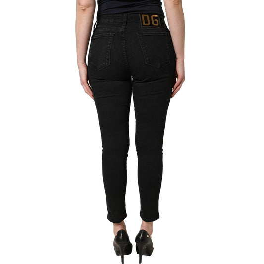 Dolce & Gabbana Black Skinny Cotton Low Waist Denim Jeans