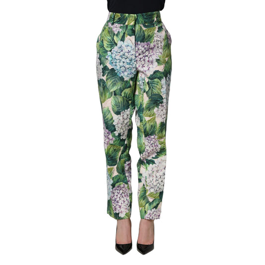 Dolce & Gabbana Multicolor Floral Print Tapered Trouser Pants