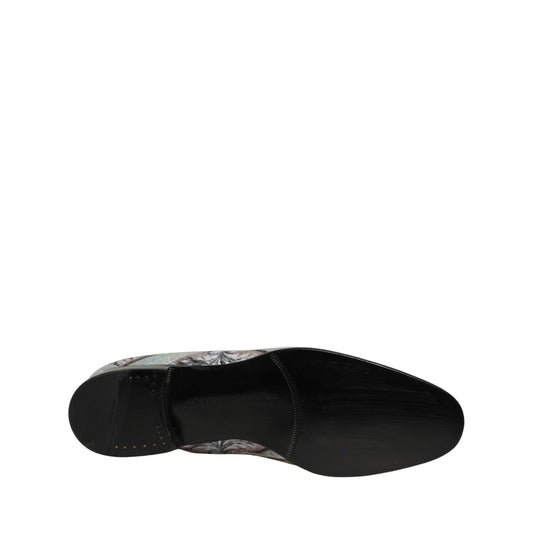 Dolce & Gabbana Multicolor Velvet Baroque Dress Loafers Shoes