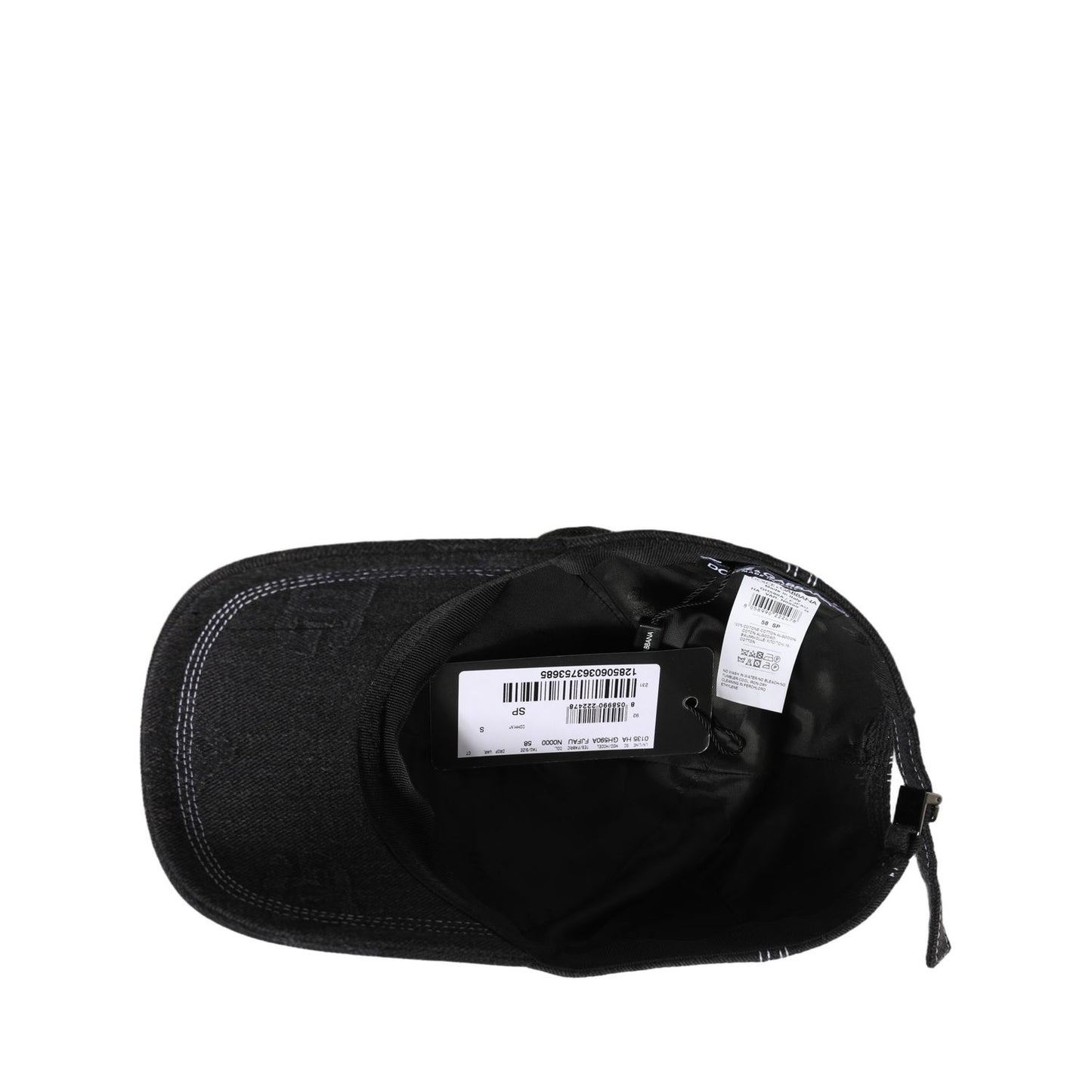 Dolce & Gabbana Men Black Cotton 6 Panel Baseball Capello Hat