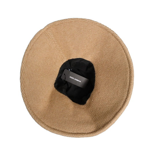 Dolce & Gabbana Women Brown Cotton Knit WideBrim Bucket Capello Hat