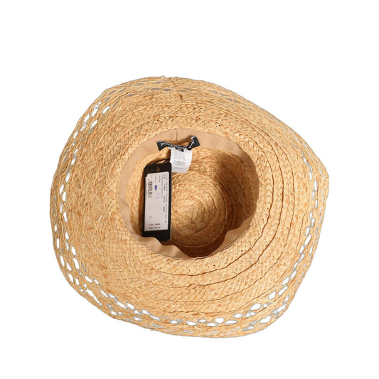 Dolce & Gabbana Women Beige Wide Brim Floral Bucket Capello Hat