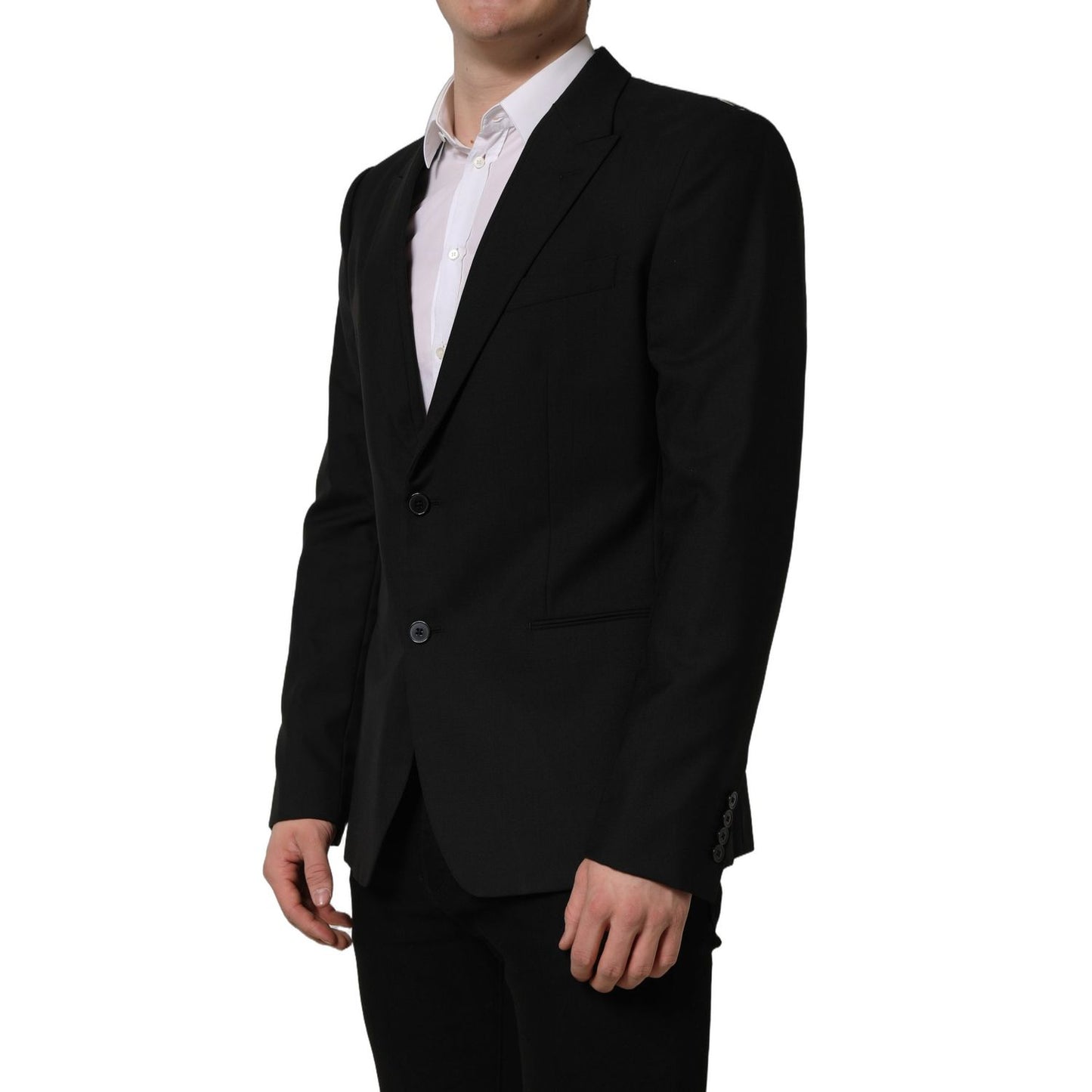 Dolce & Gabbana Black Wool Single Breasted Blazer Jacket