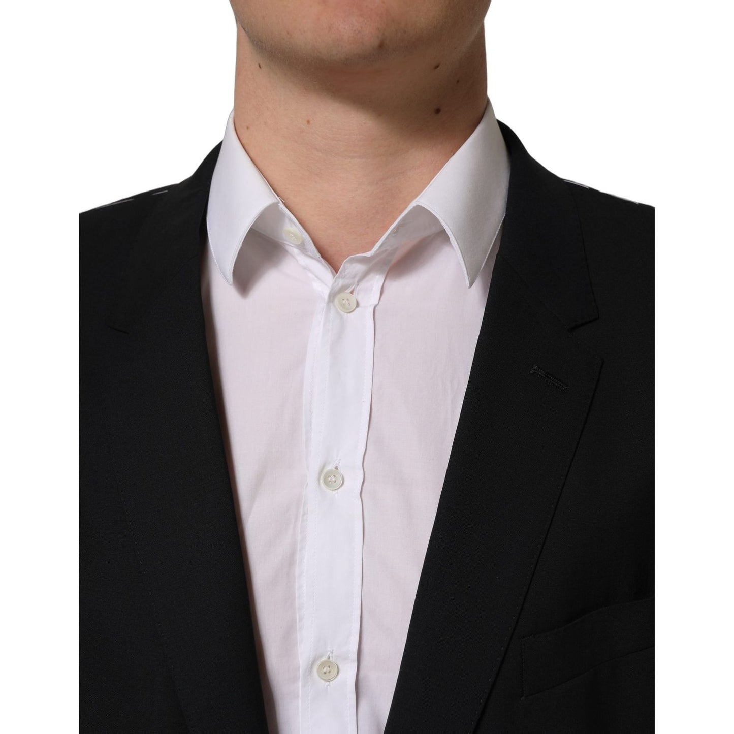 Dolce & Gabbana Black Wool Single Breasted Blazer Jacket