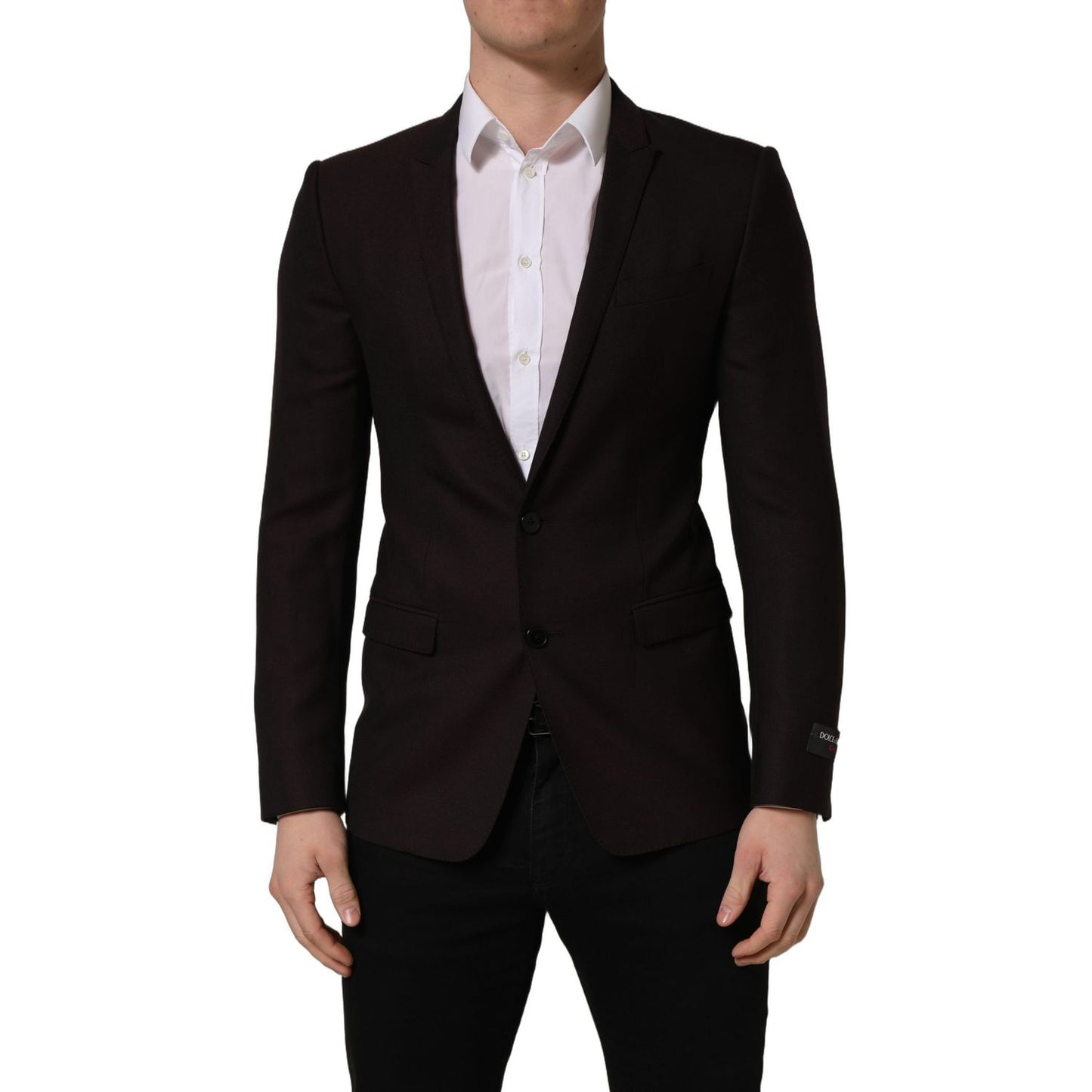 Dolce & Gabbana Brown Wool GOLD Single Breasted Men Jacket