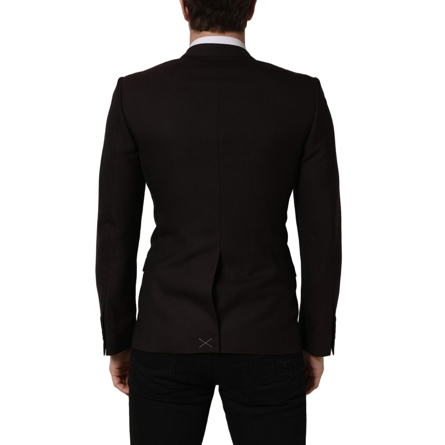 Dolce & Gabbana Brown Wool GOLD Single Breasted Men Jacket
