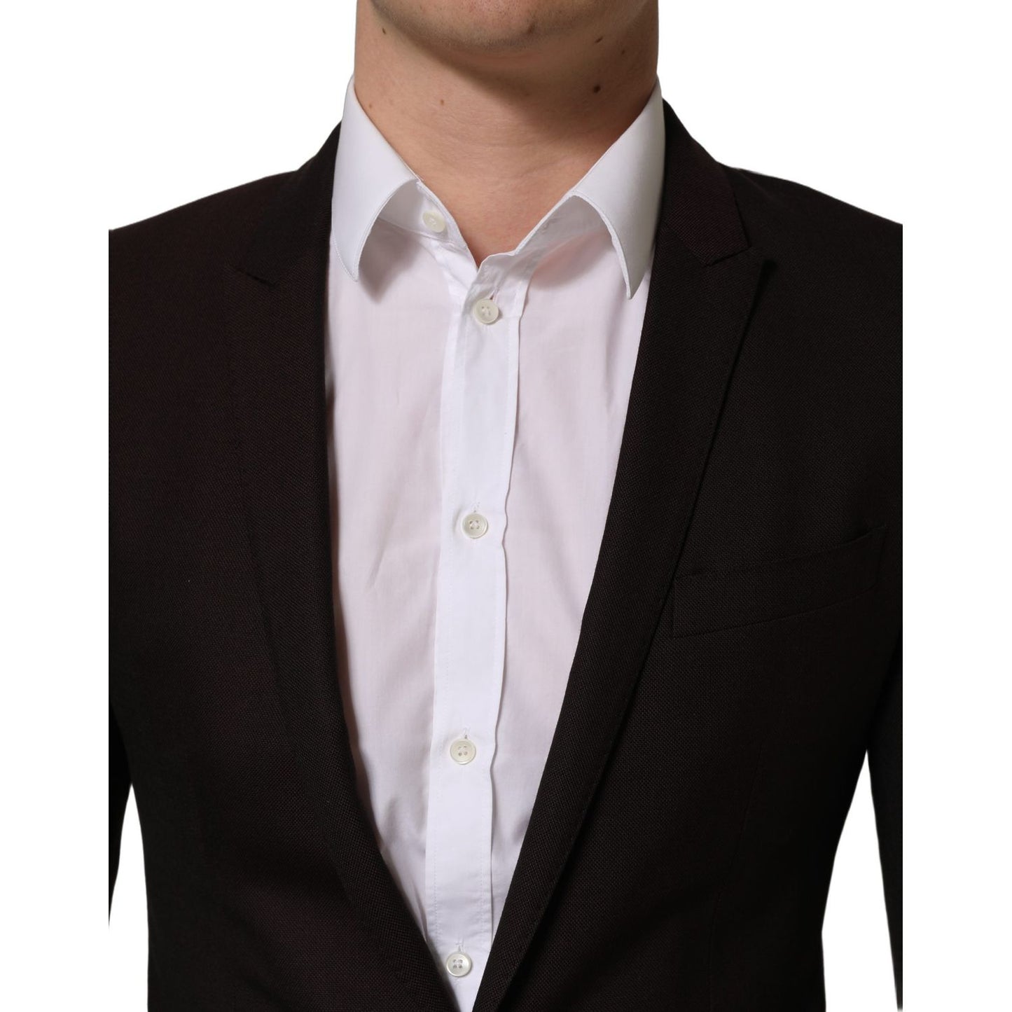 Dolce & Gabbana Brown Wool GOLD Single Breasted Men Jacket