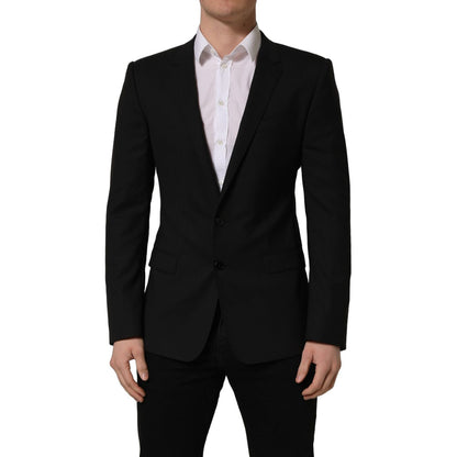 Dolce & Gabbana Black Wool Single Breasted Blazer Jacket