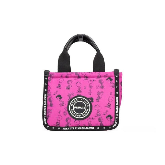 Marc Jacobs X Peanuts Mini Fuchsia Fedora Puffy Nylon Tote Convertible Handbag