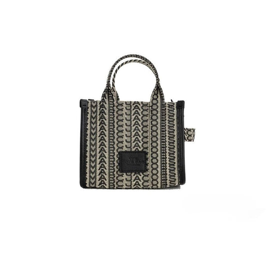 Marc Jacobs The Monogram Beige Mini Tote Woven Jacquard Canvas Crossbody Handbag