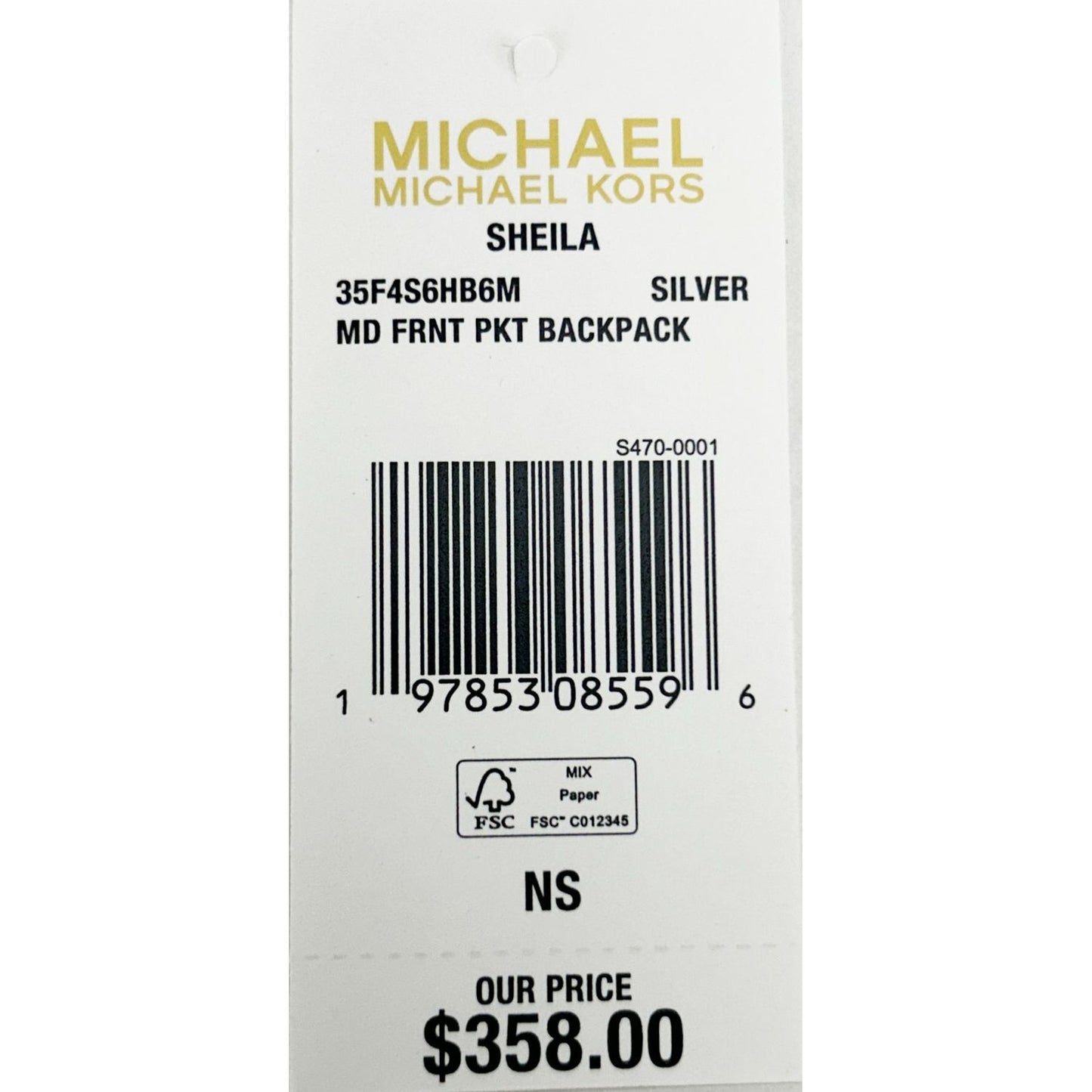 Michael Kors Sheila Medium PVC Backpack Bookbag