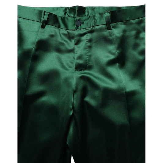 Dolce & Gabbana Dark Green Tapered Leg Dress Trouser Pants