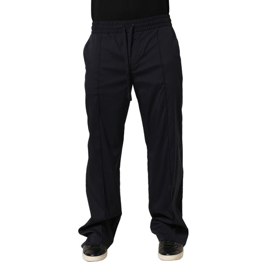 Dolce & Gabbana Black Nylon Straight Jogger Sweatpants Pants
