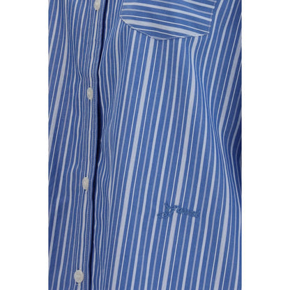 Ganni Blue Cotton Pattern Shirt