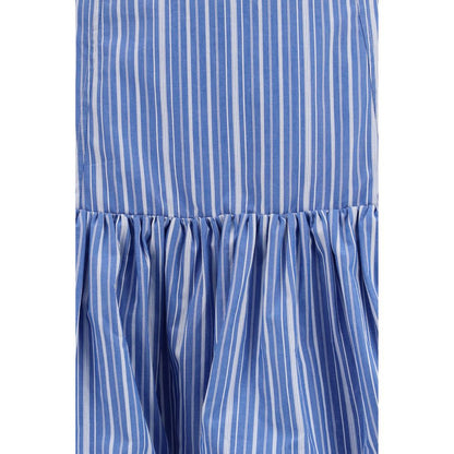 Ganni Blue Cotton Mini Skirt