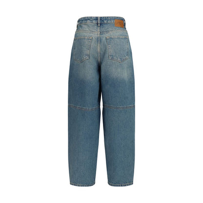 Ganni Blue Cotton Tapered Jeans