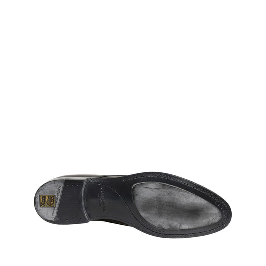 Dolce & Gabbana Dress Black Leather Lace Up Derby Men Shoes