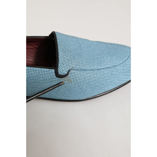Dolce & Gabbana Blue Woven Men Slip On Dress Loafers Shoes