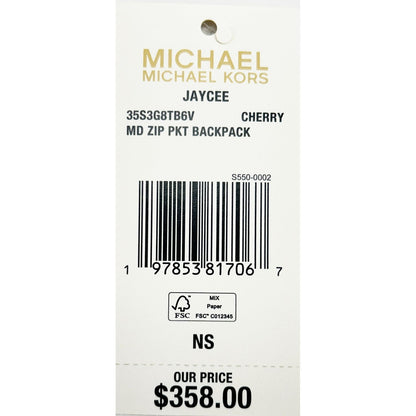 Michael Kors Jaycee Medium Cherry Signature PVC Backpack