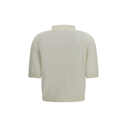 Balmain White Wool Oves Aries Polo Shirt