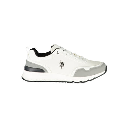 U.S. POLO ASSN. White Polyester Athletic Sneakers