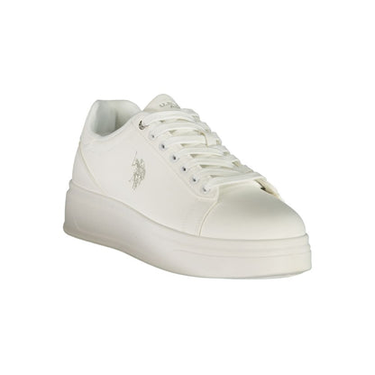 U.S. POLO ASSN. White Polyester Athletic Sneakers