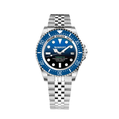 Bobroff Silver Stainless Steel Sport Watch