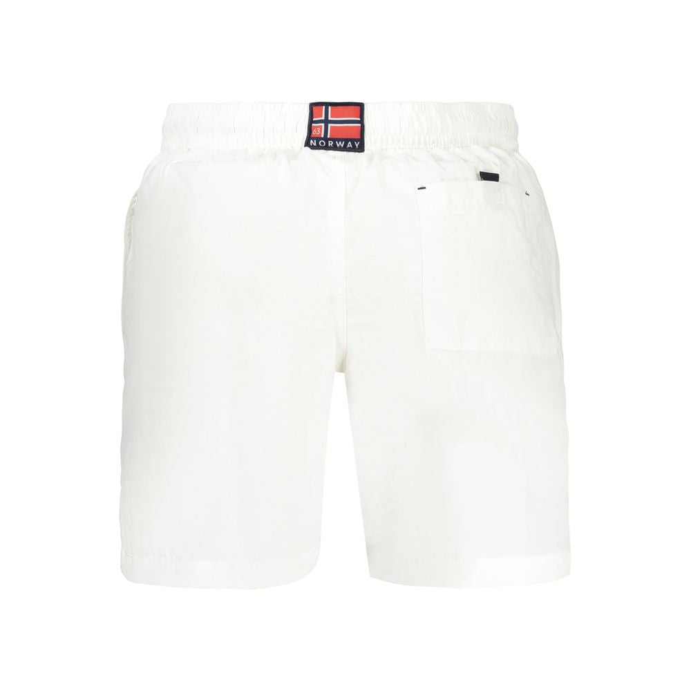 Norway 1963 White Polyamide Swim Shorts
