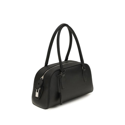 The Row Black Calf Leather Bos Taurus Shoulder Bag