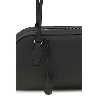 The Row Black Calf Leather Bos Taurus Shoulder Bag