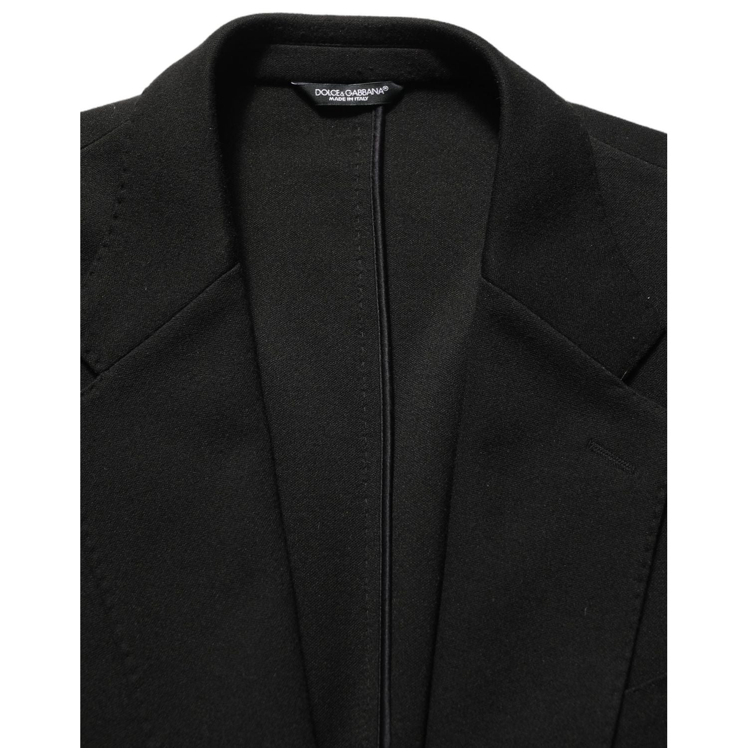 Dolce & Gabbana Black Logo Crest SingleBreasted Coat Blazer