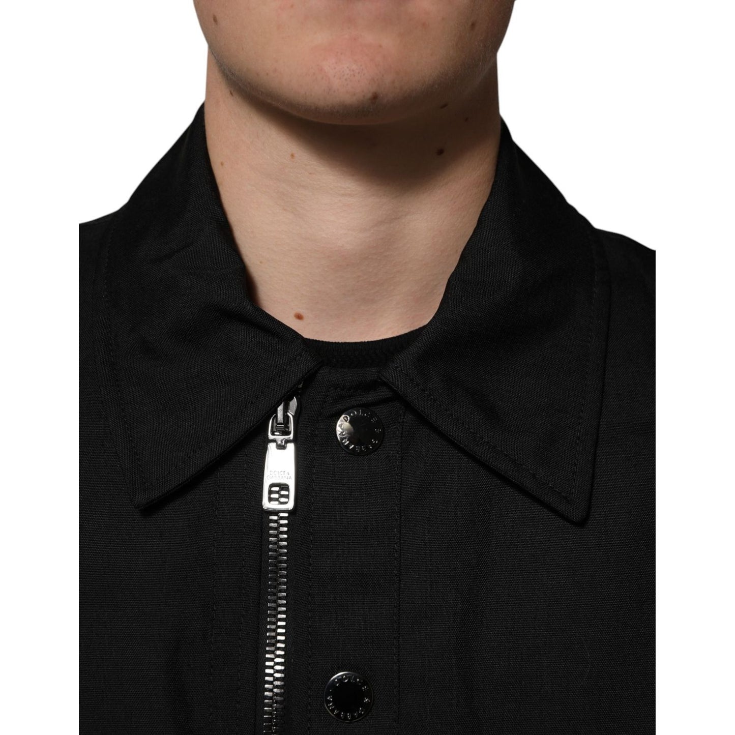 Dolce & Gabbana Black Nylon Full Zip Blouson Bomber Jacket