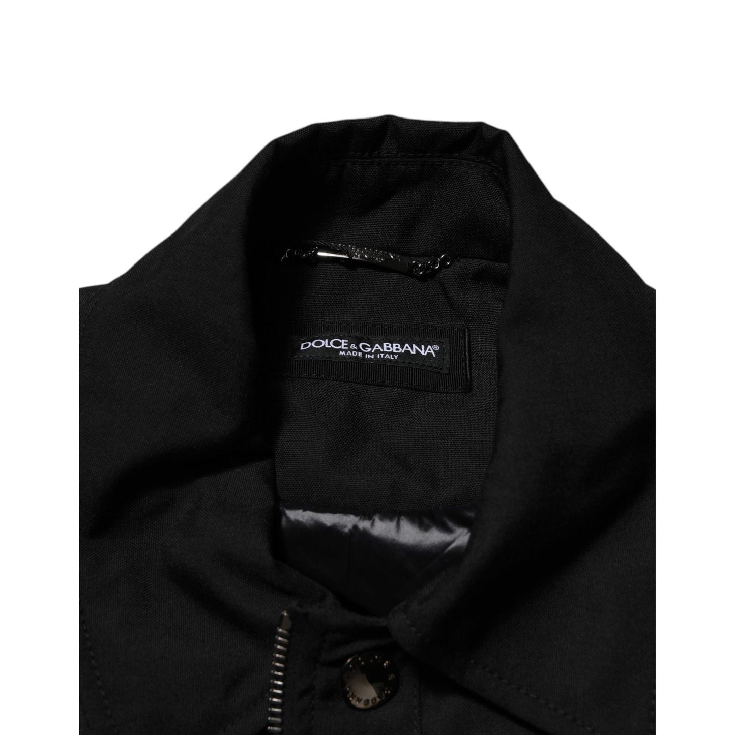 Dolce & Gabbana Black Nylon Full Zip Blouson Bomber Jacket