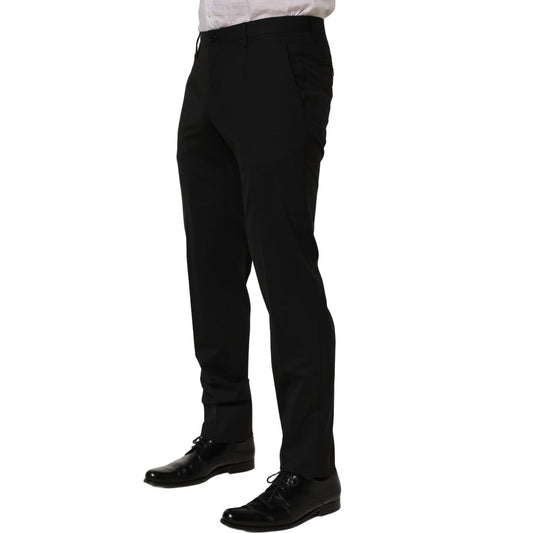 Dolce & Gabbana Black Wool Skinny Leg Dress Men Trouser Pants
