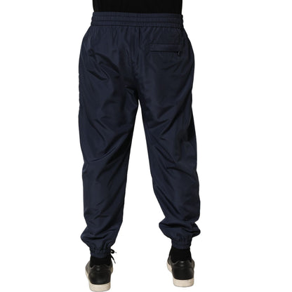 Dolce & Gabbana Dark Blue Polyester Jogger Sweatpants Pants
