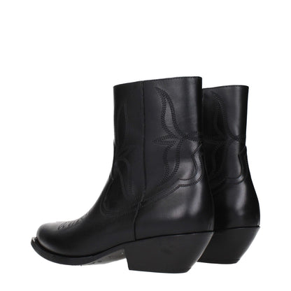 Celine Black Leather Ankle Boots