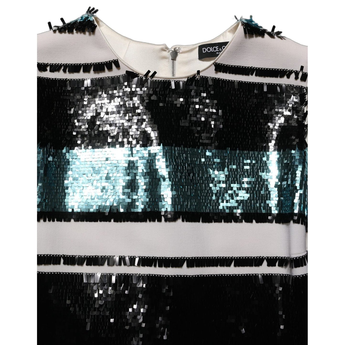 Dolce & Gabbana Multicolor Sequined Sleeveless Shift Dress
