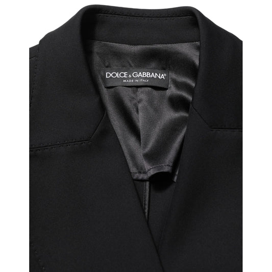 Dolce & Gabbana Black Double Breasted Crepe Blazer Jacket
