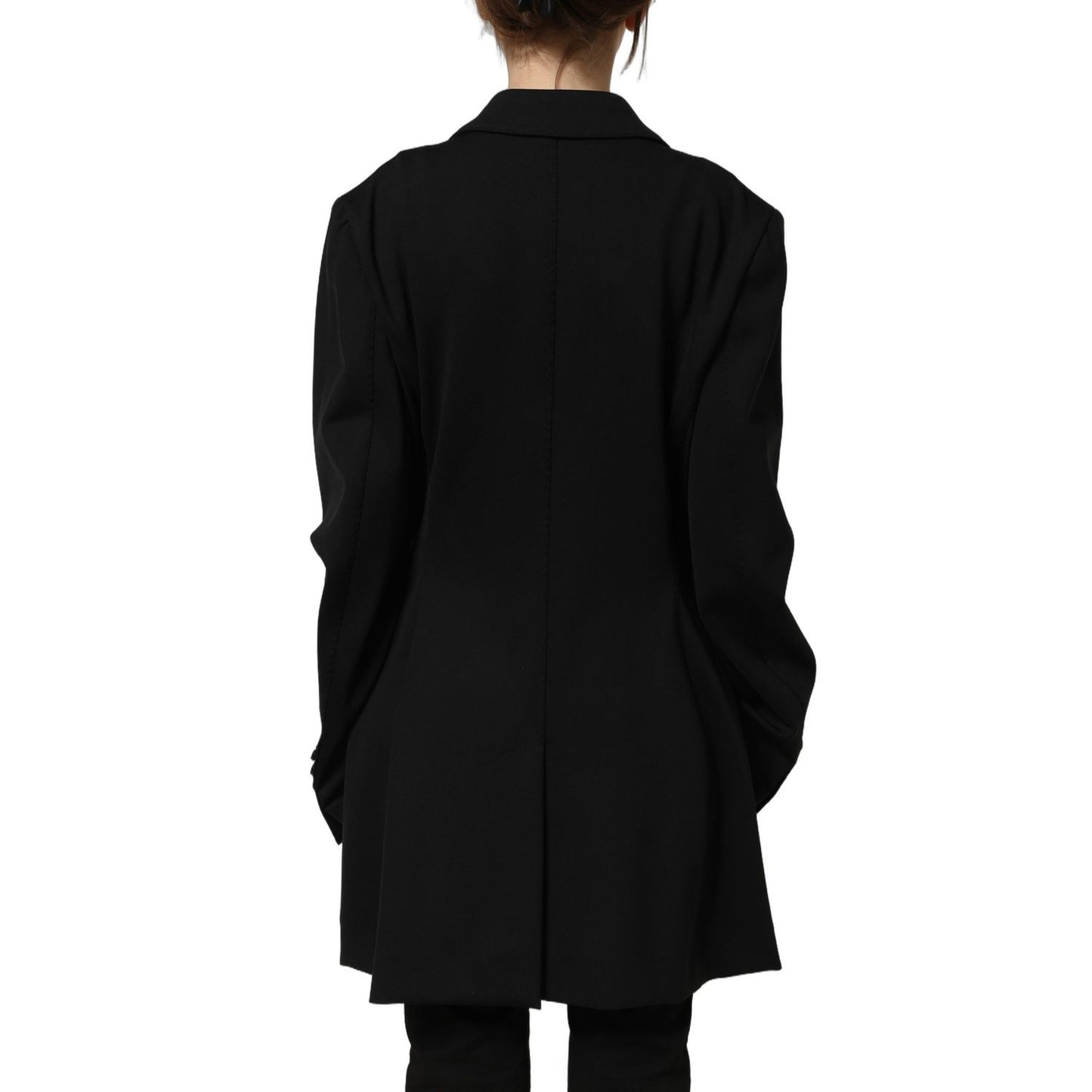 Dolce & Gabbana Black Double Breasted Crepe Blazer Jacket