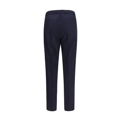 Brunello Cucinelli Blue Wool Oves Aries Casual Pants
