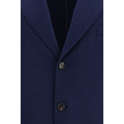 Brunello Cucinelli Blue Cashmere Full-Length Jacket